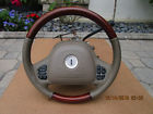 Linc-town 2003-2004 Lincoln Town Car Complete Wood Steering Wheel With Airbag Beige Oem