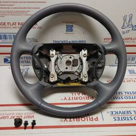 F3lc-3f563 Lincoln 93-96 Mark Viii 8 Gray Leather Steering Wheel With Cruise Control Oem