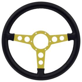 F282301 Lokar Performance Products 1969-76 Firebird Formula - Black Leather Steering Wheel With Gold Center