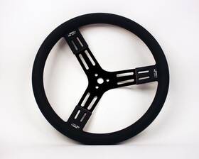 52-56841 Longacre Racing Products 15 Inch Steering Wheel Black Steel Smooth Grip