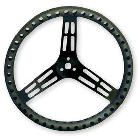 52-56867 Longacre Racing Products Steering Wheel 15in Flat Drilled Black