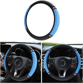 Loyaforba 704076181266 Bling Soft Leather Steering Wheel Cover 15 Inch Colorful Rhinestones Blue