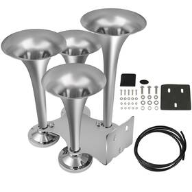 13283327 Luxfineparts Air Horn With Electric Valve 4 Trumpet 12v For Van Train Car Boat Semi Truck