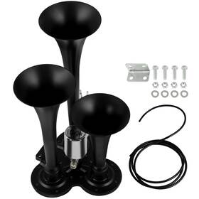 13283329 Luxfineparts Air Horn With Electric Valve 12v 3 Trumpet For Van Train Car Boat Semi Truck