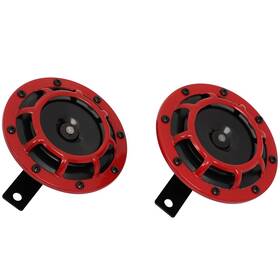 13283342 Luxfineparts 125 Mm Red Grill-mount Car Horns Universal For Suv Truck Yacht 12v 115db