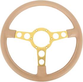 A8100318 Max Performance 1976-81 Firebird Formula Steering Wheel Gold Spokes 3-1/4 Inch Camel Tan Molded