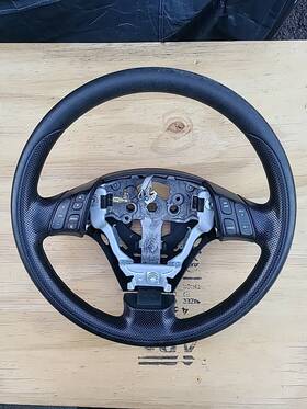 06072228 Mazda 2006-2010 5 3 Steering Wheel With Cruise Control Button Black Leather Oem
