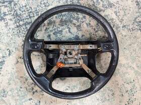 3283-c3 Mazda 1990-1997 Miata Mx5 Oem Black Leather Steering Wheel Horn Na 90-97 Read