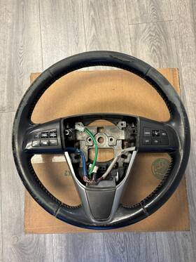 Tk2132982 Mazda 2013-2015 Cx-9 Black Leather Steering Wheel Only Used Oem