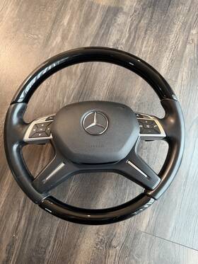 1664601918 Mercedes 2013-2018 G63 Designo Piano Black Leather Steering Wheel Oem Complete