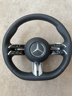 00046091179e38 Mercedes-benz 2022-2025 A B C E S Class Driver Steering Wheel Leather Black Oem