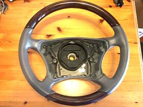 2204602103 Mercedes-benz 00-06 W220 S600 Cl500 Cl600 Driver Steering Wheel Grey Wood Oem