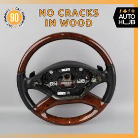 2219064100 Mercedes-benz 10-14 W221 S600 S550 Steering Wheel Wood Trim With Paddle Shifters Oem