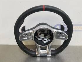 235.mb1121 Mercedes-benz 21 2021 A35 Amg Oem Steering Wheel Black Leather Red Trim