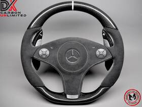 5whtalc48 Mercedes-benz R230 Sl63 W219 Cls63 R171 Slk55 White Alcantara Carbon Steering Wheel