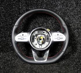 A0004604602 Mercedes-benz Cla250 Steering Wheel With Buttons Black/red Stich 2020 Oem