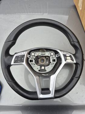 A2184601618 Mercedes-benz W218 Cls63 Cls550 Steering Wheel Leather Wood Pedal Shfit Oem