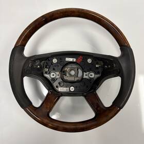 A2214600303 Mercedes Benz 2007 S550 W221 Oem Gray Steering Wheel With Wood Trim 07-09