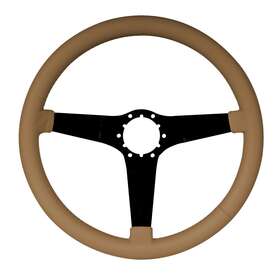 104141701 Mid America Motorworks Steering Wheel For Air Cooled Vw 1950-1979 Tan Leather Solid Brushed Spokes