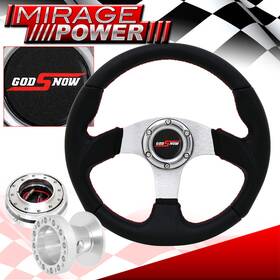 Miragepower2008 S13 S14 Z32 A31 A32 For 89-98 Maxima 6 Bolt Black Pvc Steering Wheel Thin Quick Release Godsnow