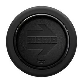 Momo 198989119728 Motorsport Heritage Horn Button Round Black Leather - Horn/blkllg/hrtg
