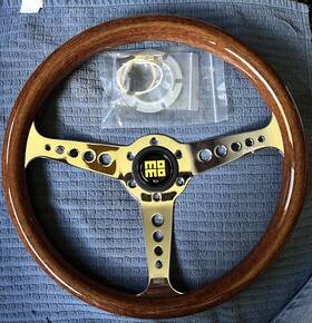 Cal36wd0p Momo California Wood Steering Wheel 360mm Mahogany Polished Spokes Wth Horn