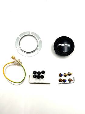 Horn000 Momo Horn Kit Wires Ground Ring Titanium Screws 2 Sets Fits Car Steering Wheels