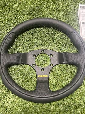 Kba70225 Momo Motorsport Team Street Steering Wheel Black Leather 300mm D30
