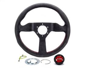 Mcl35al3b Momo Monte Carlo 350 Steering Wheel Alcantara Red Stitch