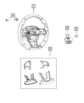 6vc76jslaa Mopar Genuine Steering Wheel Bezel Kit