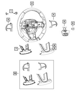 7aw01na5aa Mopar Genuine Steering Wheel Insert