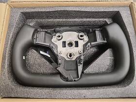 Tslbk03 Motafar Yoke Steering Wheel Tesla Model 3/y 2017-2023 Heated Black Leather Carbon Fiber