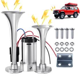 J618-1 Motiilanco 12v 600db Air Horn Super Loud Train For Truck Dual Trumpets Kit With