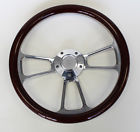 Mqp1098x Fs 14 Bronco F100 F150 F250 F350 Mahogany Wood Billet Steering Wheel Ford Cap