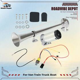 254188 Munirater For Van Train Truck Boat 12v 150db New Single Trumpet Air Horn Compressor Kit