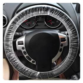 Muqida-5150cw Muqida 100 Pcs Disposable Steering Wheel Cover Plastic Clear Transparent