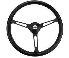Nwm-15blk-slol-publk-vw New World Motoring Volkswagen Beetle Vw Bus Black 3 Spokes Grant Style Steering Wheel 15 Inch