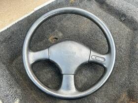 484-z-20 Nissan 89-94 240sx S13 Leather Wrap Black Steering Wheel With Cruise Control Oem