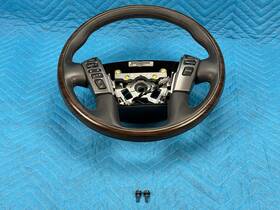 48430-ez54a Nissan Titan Xd Steering Wheel With Switches And Wood Insert Black/brown P 16-18 Oem
