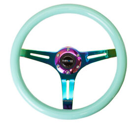 St-015mc-mf Nrg Classic Wood Grain Steering Wheel 350mm Minty Fresh Color With Neochrome