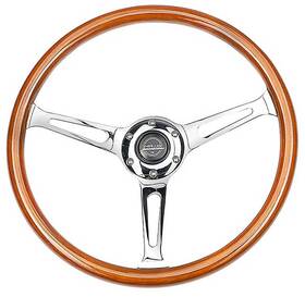 153801 Nrg Innovations Classic Wood Grain/chrome 3-spoke 6-bolt Steering Wheel