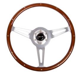 Nrg Innovations 680334419534 For Classic Wood Grain Steering Wheel 365mm With Metal Inserts And Brushed