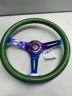 Dpt-nrgst015mcgn Nrg Innovations Universal 6-bolt/hole Green Wood Grip Neo Chrome Spoke Sport Steering Wheel