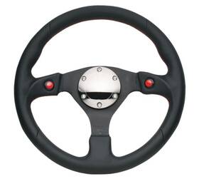 Rst-007r Nrg Innovations For Reinforced Steering Wheel 320mm Blk Leather With Dual Buttons