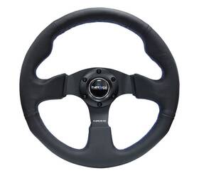 Rst-012r-bl Nrg Innovations For Reinforced Steering Wheel 320mm Black Leather With Blue Stitching