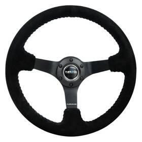 Nrg Innovations Rst-036mb-s-bl Steering Wheel 3-spoke Black Suede Reinforced W Matte