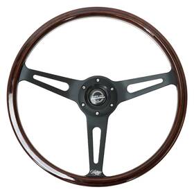 Nrg Innovations Rst-380bk-w-b 3-spoke Reinforced Vintage Wood Steering Wheel Black