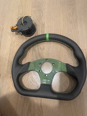 Rst-024cf Nrg Rst-024cf/gn Green Carbon Fiber Flat Bottom Steering Wheel With Quick Tilt Adapter