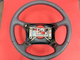 1384 Oem 1995-1997 Gm C1500 Silverado Tahoe Leather Steering Wheel Gray Used
