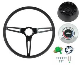 K619b Oer 1969-72 Corvette Comfort Grip Steering Wheel Kit Without Tilt Black Spokes